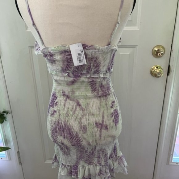 NWT. Tie Dye mini ruffle dress sz M - Picture 6 of 8